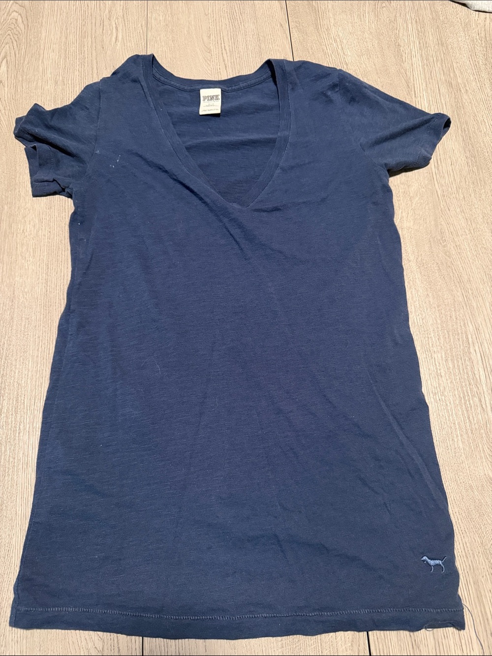 PINK Victoria's Secret Deep Navy V-Neck Short Sleeve Tee